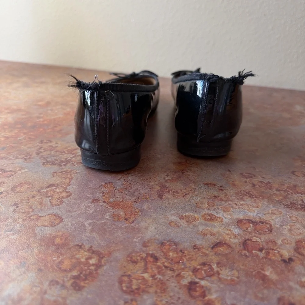 Chanel Black Patent Leather Ballet Flats with Bow 38 - Picture 11 of 15